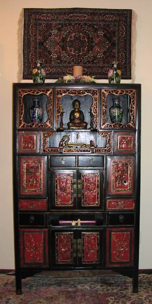 5.5' Chinese antique Buddha cabinet