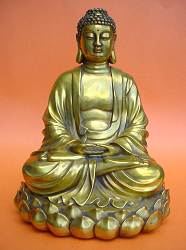 Vintage Chinese solid brass Buddha (10 in. tall)