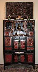 Antique Chinese antique Buddha cabinet (5.5' tall)