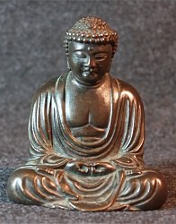 Small Chinese Solid Bronze Buddha (4 in. tall) - early 20th C