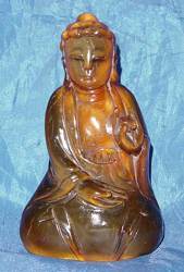 Chinese carved  Horn Buddha (5 in. tall) - Qing Dynasty