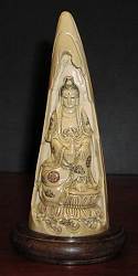 Elephant Ivory vintage Kwanyin  masterpiece - (8 in. tall)