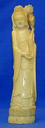 Elephant Ivory Kwanyin -  female Boddhisattva  - museum quality  (9 in. tall) - early 20th C