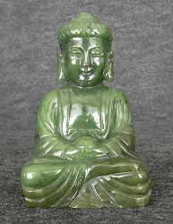B.C. Nephrite jade (4 in. tall) Buddha