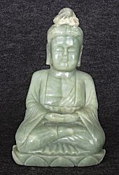 Contemporary genuine Jadeite Jade Buddha (8.75 in. tall)