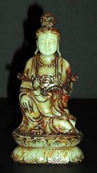 Jade Kwanyin - vintage carving (6 in. tall)