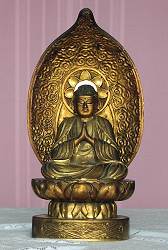 Japanese Buddha - gilt carved wood - (10 in. tall) Edo period 18th century - found in Nara, the ancient capital of Japan