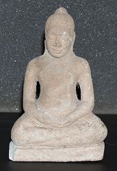Thai Khmer Stone Buddha (6in tall) - 13th C