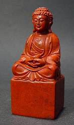 Shoushan Stone Seal Chop with Buddha (3 in. tall) - 19th C